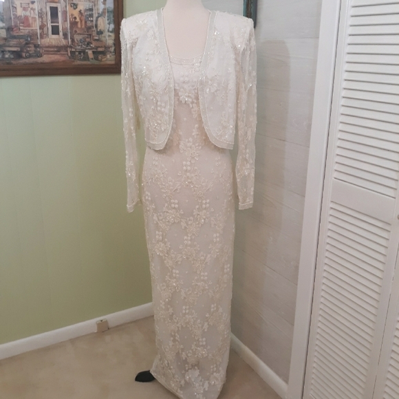 Laurence Kazar Dresses & Skirts - RARE vtg beaded evening wedding dress sz Small
